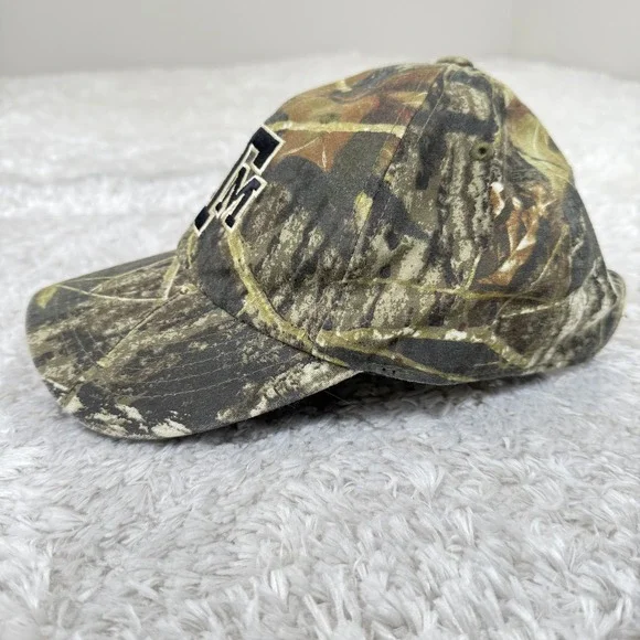Texas A&M Aggies Hat Cap Strap Back Camo College Football Mens Mossy Oak Hunting - Picture 2 of 12